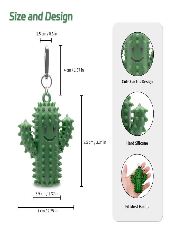 Doacpcr 1 PCS Little Ouchies Pain Fidget，Silicone Cactus Stim Tools for Adults, Sensory Pain Stim Fidget Toy, Spiky Grippy Stim Keychain, Anxiety Relief Items Fidget, Fun Gift for Friends and Family (Green) - Image 2